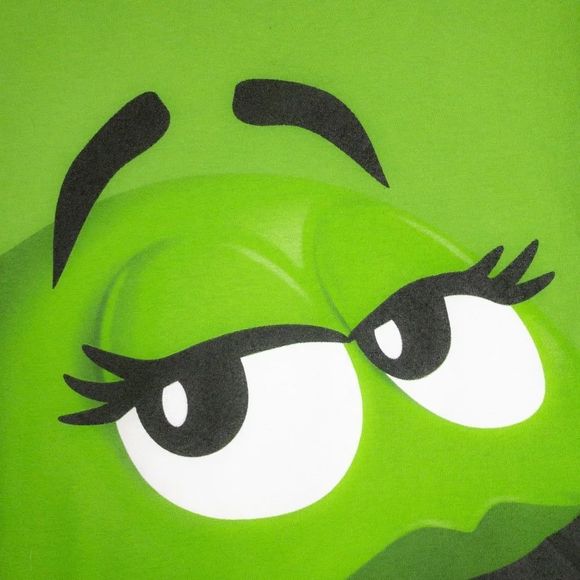 M&M's Y2K T Shirt Green M & M Character Large Candy Wink Big Face  #1987 - Picture 1 of 10